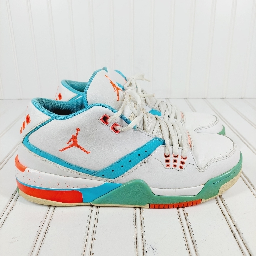 Jordan Flight 23 White Hot Lava Tide Pool Blue Athleisure Running Sneakers E119 - Picture 5 of 11